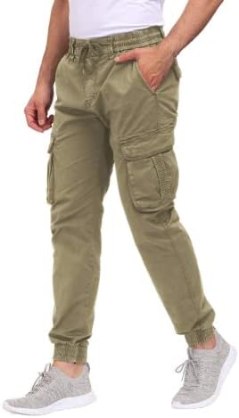 Muške planinarske teretne hlače za trčanje, Joggers za trčanje, uklopljene rastezljive lagane Ležerne Radne hlače s džepovima i vezicama