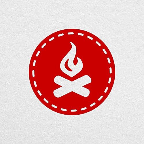 Značka logotipa za logorsku vatru - 6 široka tamno crvena naljepnica - za MacBook, automobil, laptop i još mnogo toga!