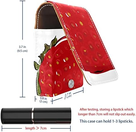 ORYUEKAN Lževna futrola s ogledalom Slatka prijenosna torbica za šminku kozmetičke torbice, crtana voćna jagoda