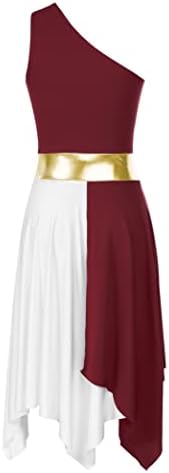 Hedmy žene liturgijski pohvali ples obožavanje haljina u boji blok tunika nepravilna rub lirska plesna haljina