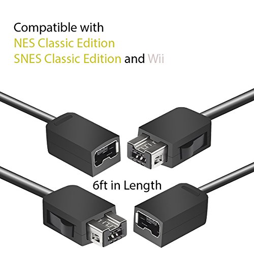 2 pakiranja 6ft kabeli za ekstenziju za Nintendo SNES NES Classic Edition s Premium 6ft HDMI kabelom od Revolt Gamer - Wii i Wii U