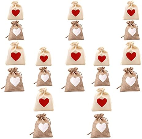 Božićni ukrasi 140PCS poklon vrećice s uzorkom srca male poklon vrećice za pakiranje vjenčanih slatkiša