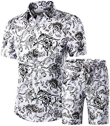 Litteking muški 2 komad staze cvjetni havajski znoj odijelo ležerno kratki rukavi i kratke hlače odijelo set Sportska odjeća
