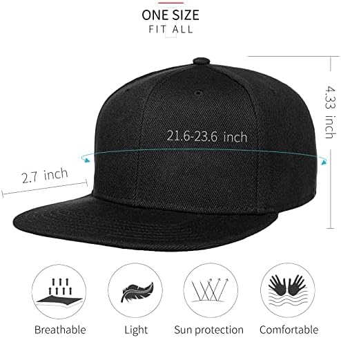 Negi Snapback šeširi za muškarce Unisex Flat Brim Snapback Ugrađeni šešir Crni kamionski šešir Podesiva bejzbolska kapa za žene
