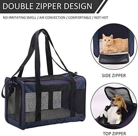 Sklopivi nosač za mačke i pse-Izdržljiva putna torba za pse, nosač kućnih ljubimaca odobren od strane zrakoplovne tvrtke s 4-smjernom