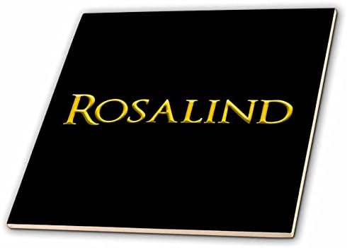 3drose Rosalind popularno je žensko ime u Americi. Žuta na crnoj poklon pločici
