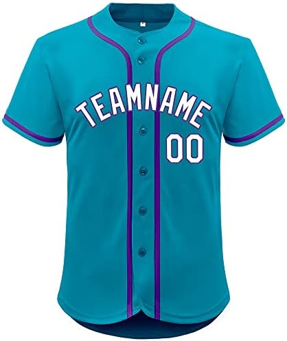 Prilagođeni mrežasti bejzbol dres zakopčava sportsku košulju s personaliziranim vezenim brojem imena za muškarce / žene / mlade