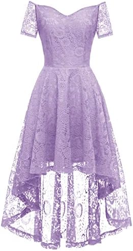 Ženske princezine haljine vintage čipkaste suknje s cvjetnim uzorkom koktel haljine s ramena kratkih rukava ljuljačka vjenčanica za