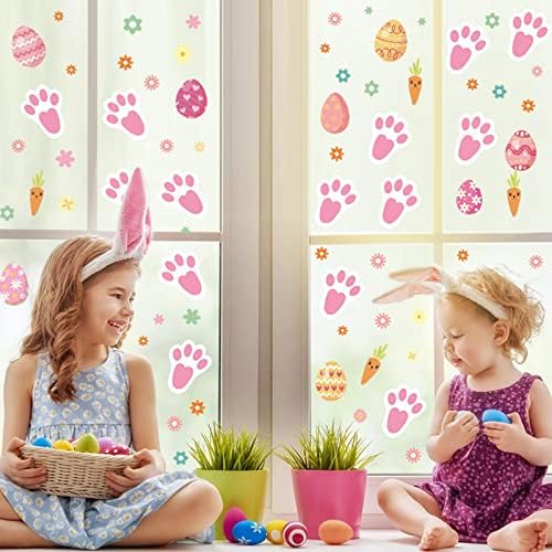 Razglednice s fotografijama Uskršnji otisak zeca ukras dječje sobe samoljepljiva pozadina crtani film u boji jaja rotkvica zidni ukras