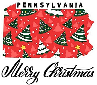 Božićne naljepnice Pennsylvania naljepnice za kućnu državu Merrry Božićni Pennsylvania karta automobila naljepnica automobila Božićni