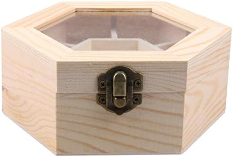 Alremo Xinghuang - Kutija za drvena nakita DIY šesterokutni oblik Organizator nakita futrola za nakit Ogrlice za naušnice
