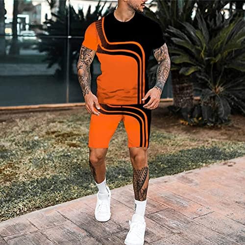 BMISEGM Ljetna muška majica muške 3D odijelo s kratkim rukavima kratke hlače na plaži Tropska havajska sportska kratka kratka kratka