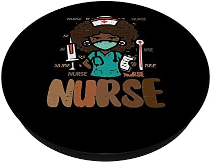 Crna povijest afro medicinska sestra afrička sestrinska pilinga vrhunske žene popsockets zamjenjivi popgrip