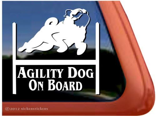 Agility Dog na brodu ~ Pug vinil naljepnica prozora prozora Pug Dog naljepnica