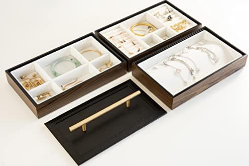 Drvena kutija za nakit koja se može složiti + luksuzni ručno izrađeni držač ruža za usne od prirodnog mramora …