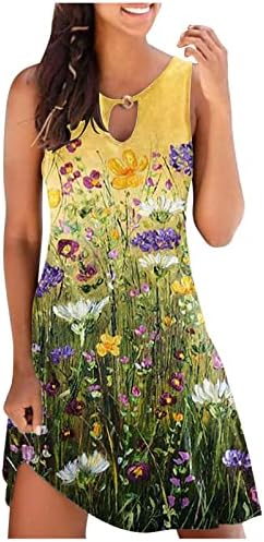 ženske ljetne haljine u meniju sa šarenim grafičkim printom midi haljine bez rukava Mini haljina bez naramenica s okruglim vratom široka
