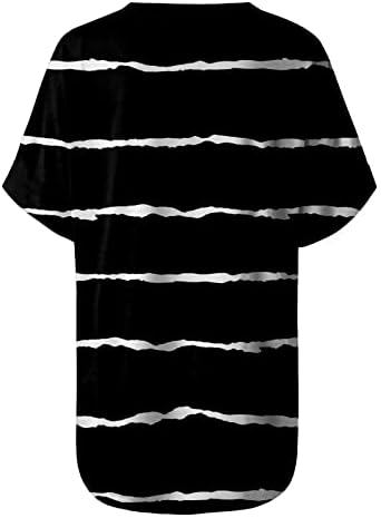 Ženske ljetne majice kratkih rukava elegantne casual majice s izrezom u obliku slova A i pernatim printom širokog kroja slatke bluze