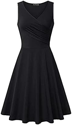 Lkpjjfrg ženska haljina za omotavanje linijske haljine 2023 halter vrat elastični struk rođendan linijska haljina za žene plaže crna