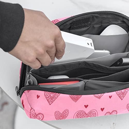 Retro vodootporna kozmetička torba s ružičastim srcem organizator putne toaletne torbice s patentnim zatvaračem mala kozmetička torbica