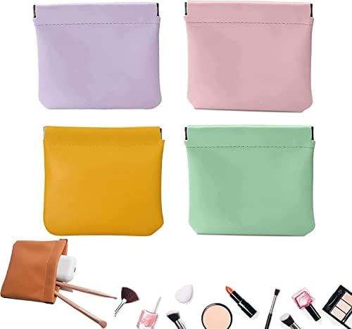 ZXAZX GLORIHOBY Džepna kozmetička torba, samozakrivajuća torbica za šminkanje, džep od janjeće kozmetičke vrećice Squeeze Top, mini