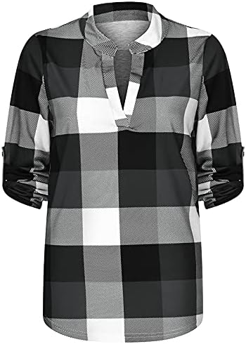 Košulje za žene matice s dugim rukavima Blokiranje boje pulover Posada Labavi udobni ležerni vrhovi A01