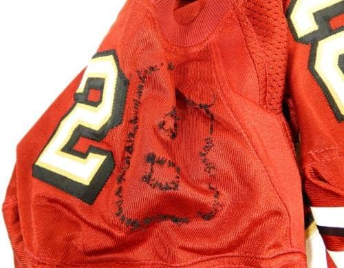 2006. San Francisco 49ers 28 Igra izdana Red Jersey 60 sezona Patch 44 DP28748 - Nepotpisana NFL igra korištena dresova