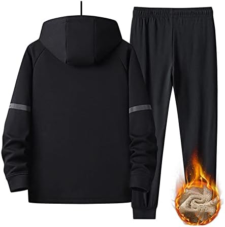 UXZDX zimska muška sportska odjeća debela set kapuljača toplo 2 komada modni joggerski setovi muškaraca