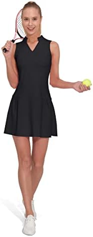 M Moteepi atletska haljina za trening za žene bez rukava za ženske golf haljine tenis s kratkim hlačama i džepovima