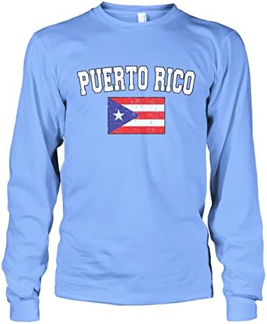 Muška izblijedjela majica dugih rukava s Portorikanskom zastavom