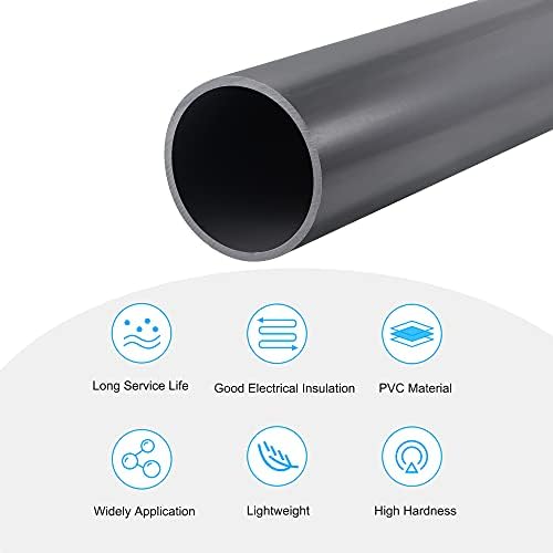 Kruta okrugla PVC cijev od 81,4 mm od 90 mm od 330 mm svijetlosiva otporna na udarce za vodovodne cijevi, obrt, kabelsku spojnicu