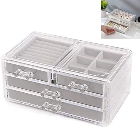 1pc prozirna kutija za nakit kutija za pohranu nakita s flanelskim višeslojnim organizatorom nakita kućne kutije za pohranu -