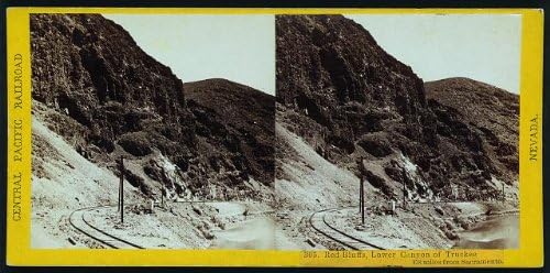 PovijesneFindings Foto: Fotografija stereografa, crveni blufs, donji kanjon, rijeka Truckee, Nevada, C1865, Hart 3