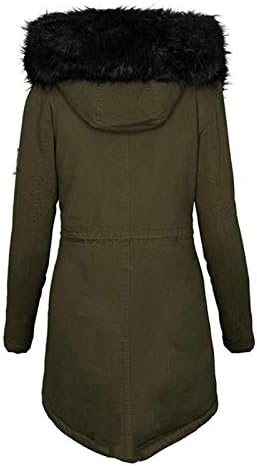 Topunder Zimski kaputi za žene čvrste boje kaputa s dugim rukavima podstavljena plus gumb za zatvarače veličine s džepovima vitka jakna