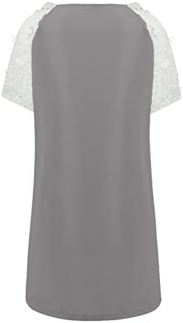 Ženske haljine s kratkim rukavima 2023., modna obična ležerna haljina s izrezom u obliku slova A i čipkom s kratkim rukavima