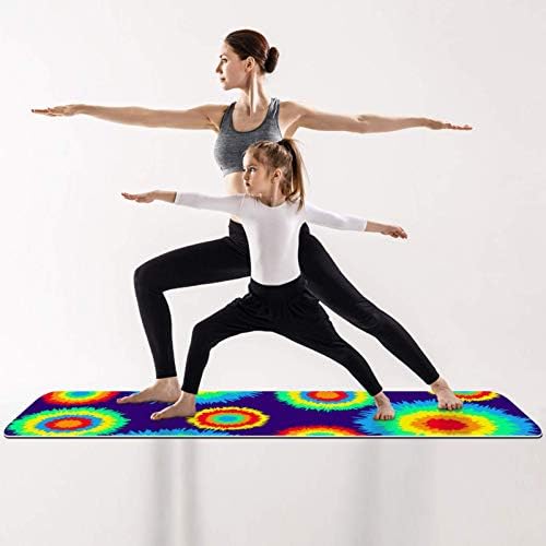 Debela Protuklizna prostirka za vježbanje i fitness od 1/4 s ljubičastim printom za jogu, pilates i podnu kondiciju