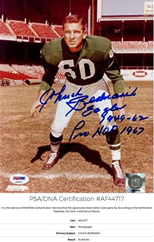 Chuck Bednarik potpisao je autogramirani Philadelphia Eagles 8x10 inča fotografija + PSA/DNA - Autografirane NFL fotografije