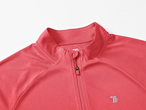 Ysento ženske sunčeve košulje planinare majice dugi rukavi 1/4 zip upf 50 golf polo majice vrhovi zupčani džep