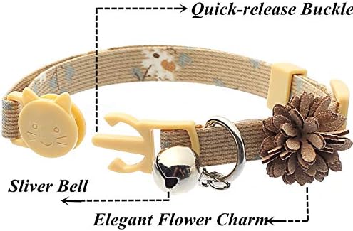 Pakiranje od 3 mačje cvjetne ovratnike - razbijeni malih ogrlica za pse s zvonom