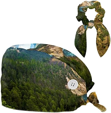 Yoyoamoy radna kapica s gumbima Žene Bouffant Hat s Elastics kosom kosa jedna veličina Grand Canyon of the Yellowstone