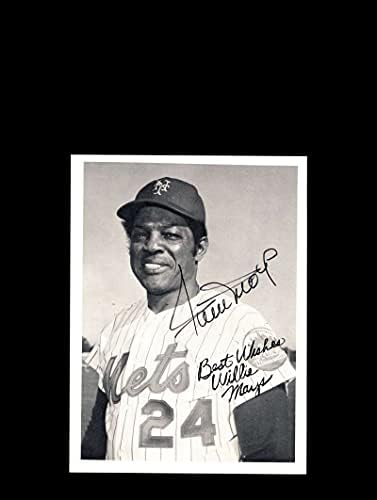 Willie Mays PSA DNA CoA potpisala Vintage 5x7 Photo Mets Autografirano