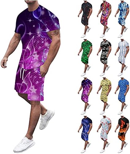 Muška dvodijelna odjeća Vanjska veličina velike veličine Trčanje ljetnog muškog odijela Fitness dvodijelni 3D muškarci odijela i setovi