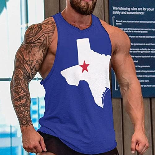 Karta zastave Teksasa, Muški dresovi za vježbanje bez rukava, sportske majice za mišiće, široke sportske majice