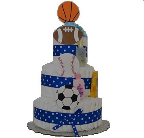 Sportska tematska torta od pelena, Sportska torta od pelena za dječaka velike veličine-središnji dio dječjeg tuša / poklon za novu