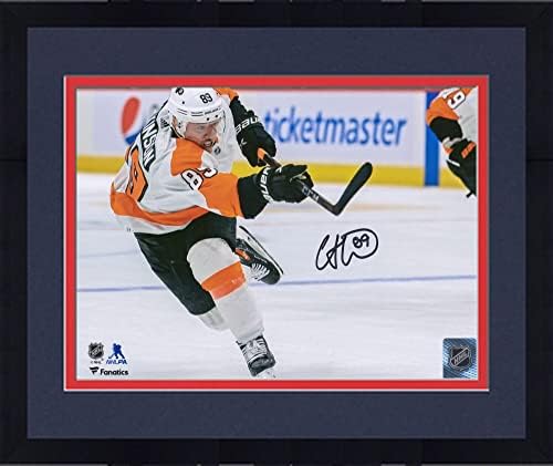 Uokvireni Cam Atkinson Philadelphia Flyers Autografirani 8 x 10 bijela fotografija snimanja - Autografirane NHL fotografije