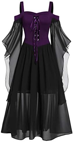 WOMNE plus size crne haljine hladna ramena leptir rukav Elegantna haljina čipkana gotička večernja haljina za Halloween