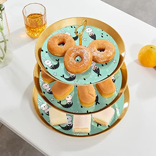 3 nivo postolje za cupcake toranj kule zaslon kolača za desert stabla toranj za zabave događaje dekor, zečji crtani aparat za životinje