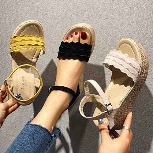 Platformske sandale Žene zakuhaste pete Y2K Print/čista boja mekana jastuka cipele Boho na plaži sandale pješačke cipele