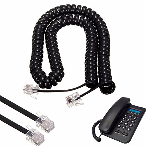 Sagasave telefonska kabelska linija žica rj9 4p4c modularna telefonska slušalica ekstenzija telefona crna