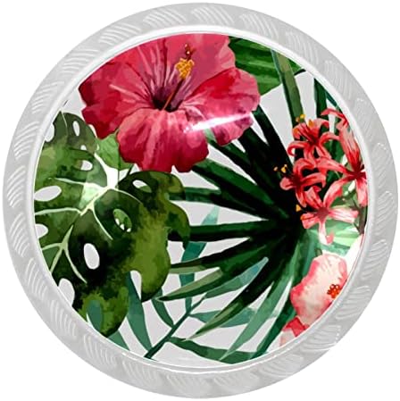 Guerotkr 4 PCS, prozirne ručke ormara, ručice za ormariće, ručice za ormariće, ručke za ormare i ladice, cvijet