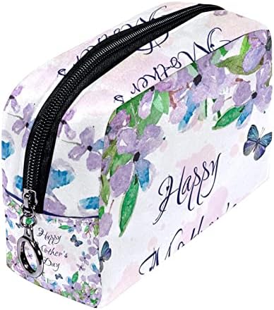 Kozmetičke torbe za žene, torbice torbice šminke organizator za skladištenje šminke, djevojke sretne majke cvjetni cvjetni cvjetni